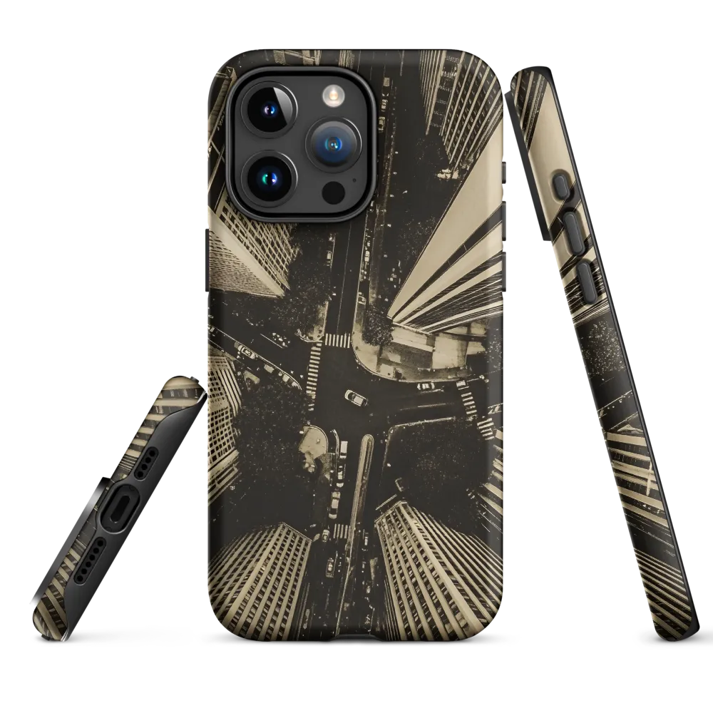 Urban Symphony: Aerial Perspective of City Life | Phone Case |  15 Pro Max | Tough Case | Matte