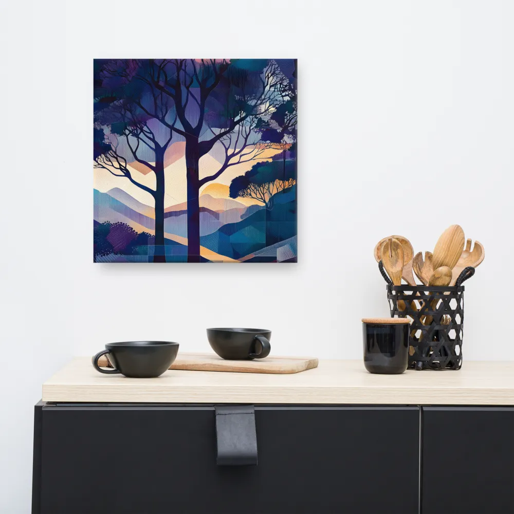 Tranquil Geometry: A Journey Through Color | Canvas | 16″×16″