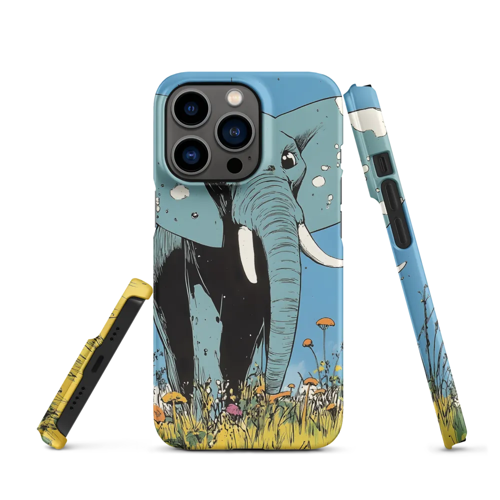 Whimsical Blue Elephant in Bloom