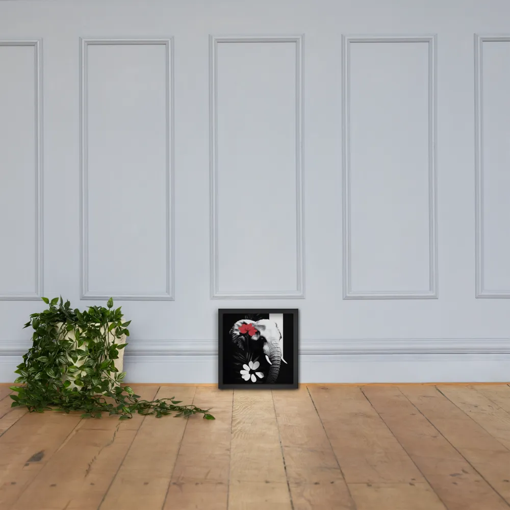 Elephant Harmony | Poster with Black Frame | 12″×12″