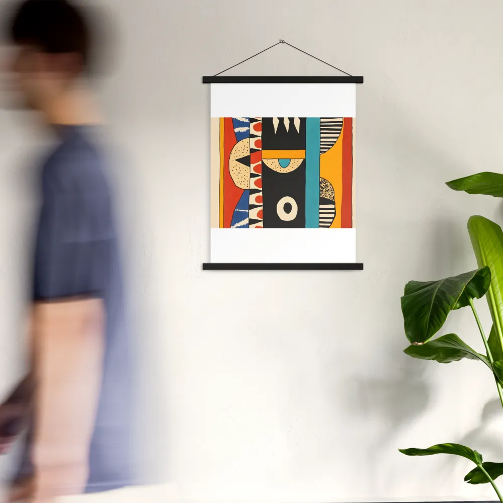Playful Geometry: A Modern Abstract Exploration | Poster With Black Wood Hanger | 18″×24″