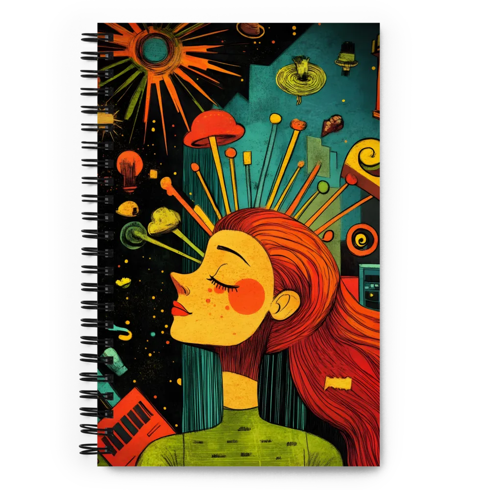 Cosmic Dreams: A Surreal Reflection | Spiral Notebook