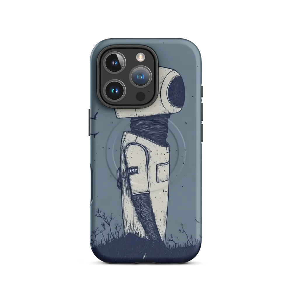 Contemplative Robot in a Barren Landscape | Phone Case |  16 Pro | MagSafe® Tough Case | Matte
