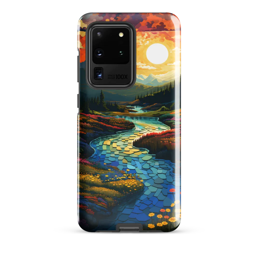 Serenity in Sunset: A Winding River's Embrace | Phone Case |  S20 Ultra | Tough Case | Glossy