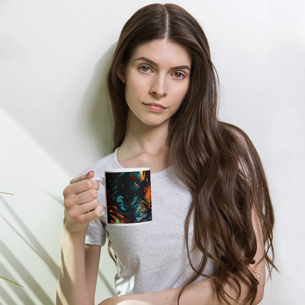 Wild Symphony: Abstract Tigers | Mug with White inside | 11 oz