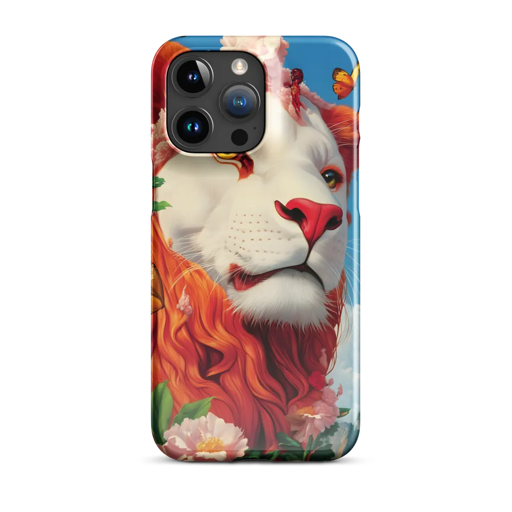 Majestic Lion Amidst Floral Splendor