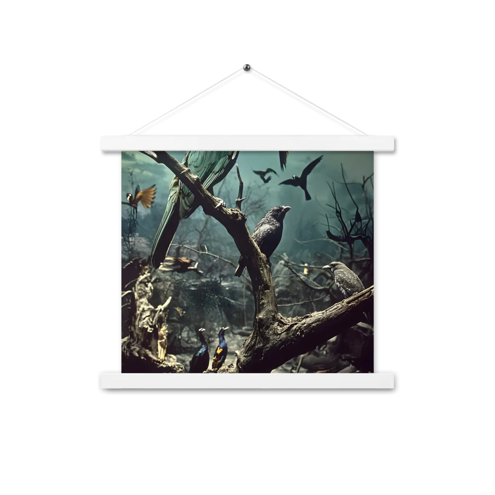 Whispers of the Avian Realm | Poster With White Wood Hanger | 14″×14″