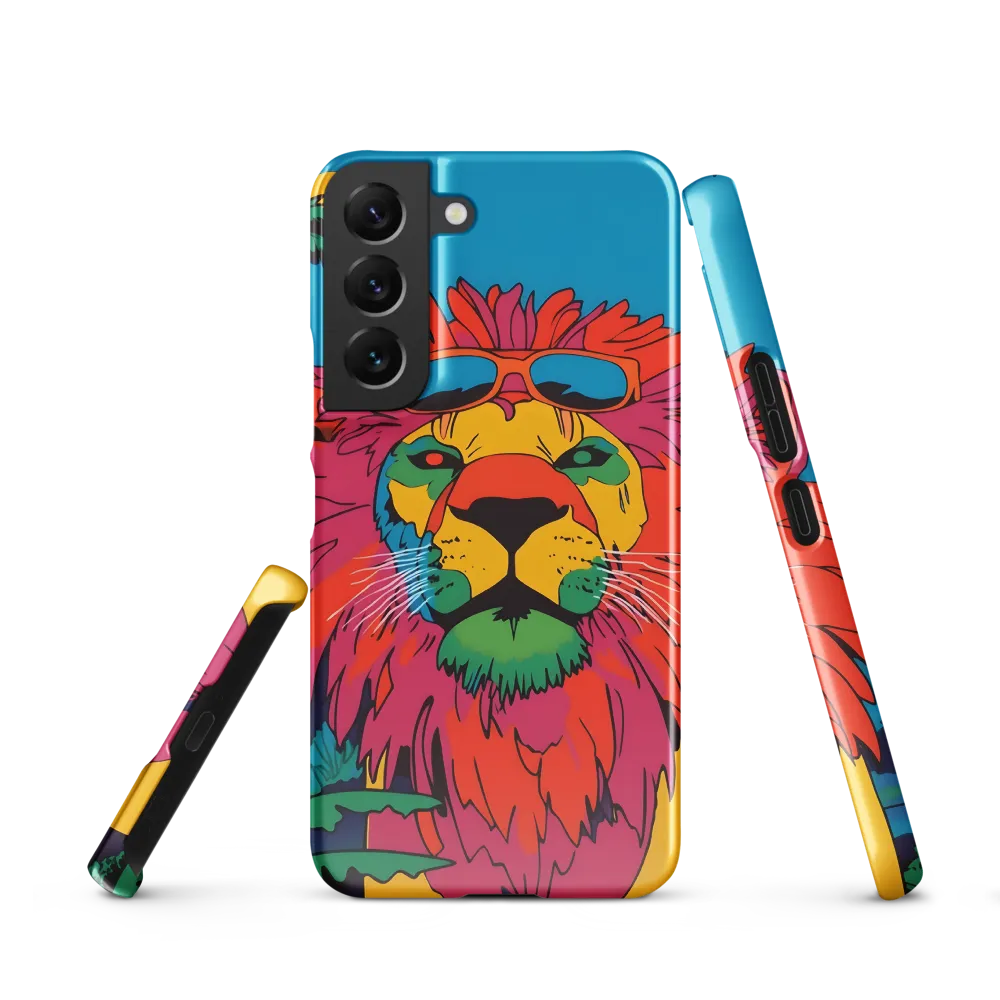 Lion with Sunglasses: A Vibrant Tropical Portrait