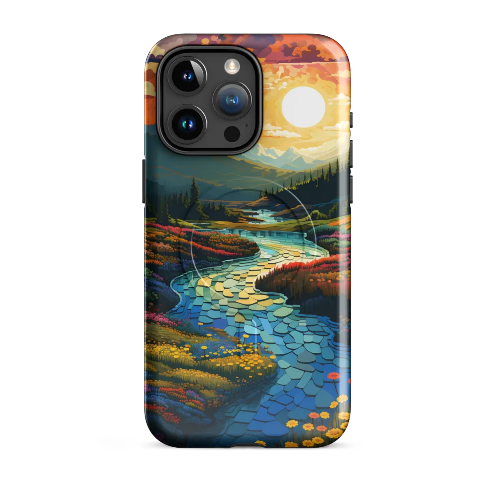 Serenity in Sunset: A Winding River's Embrace