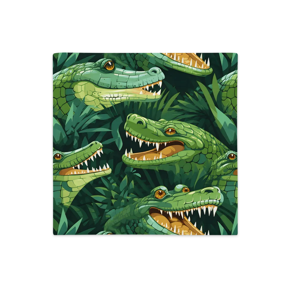 Fierce Crocodilian Medley | Pillow Case | 18″×18″