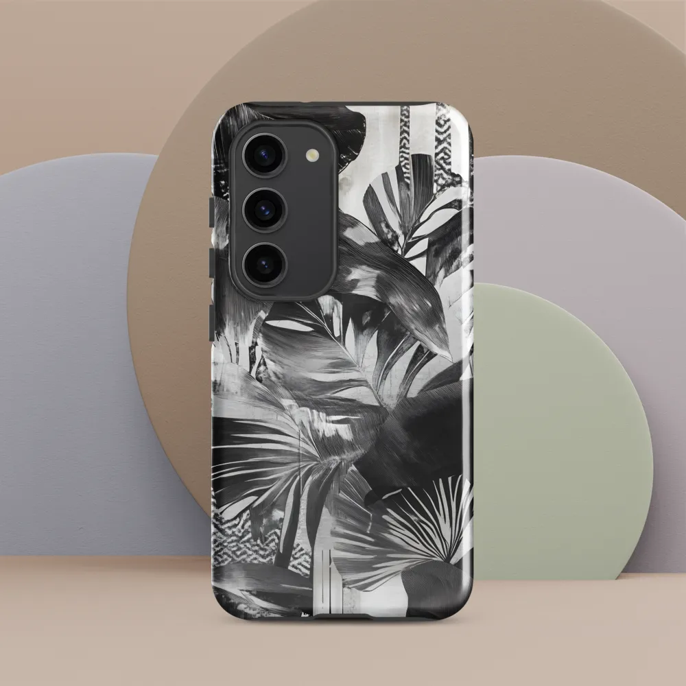 Monochrome Serenity in Tropical Foliage
