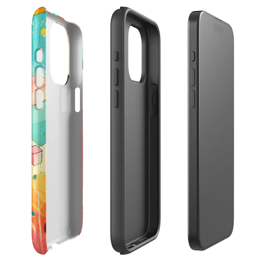 Suspended Cubes in Colorful Abstraction | Phone Case |  15 Pro Max | Tough Case | Matte