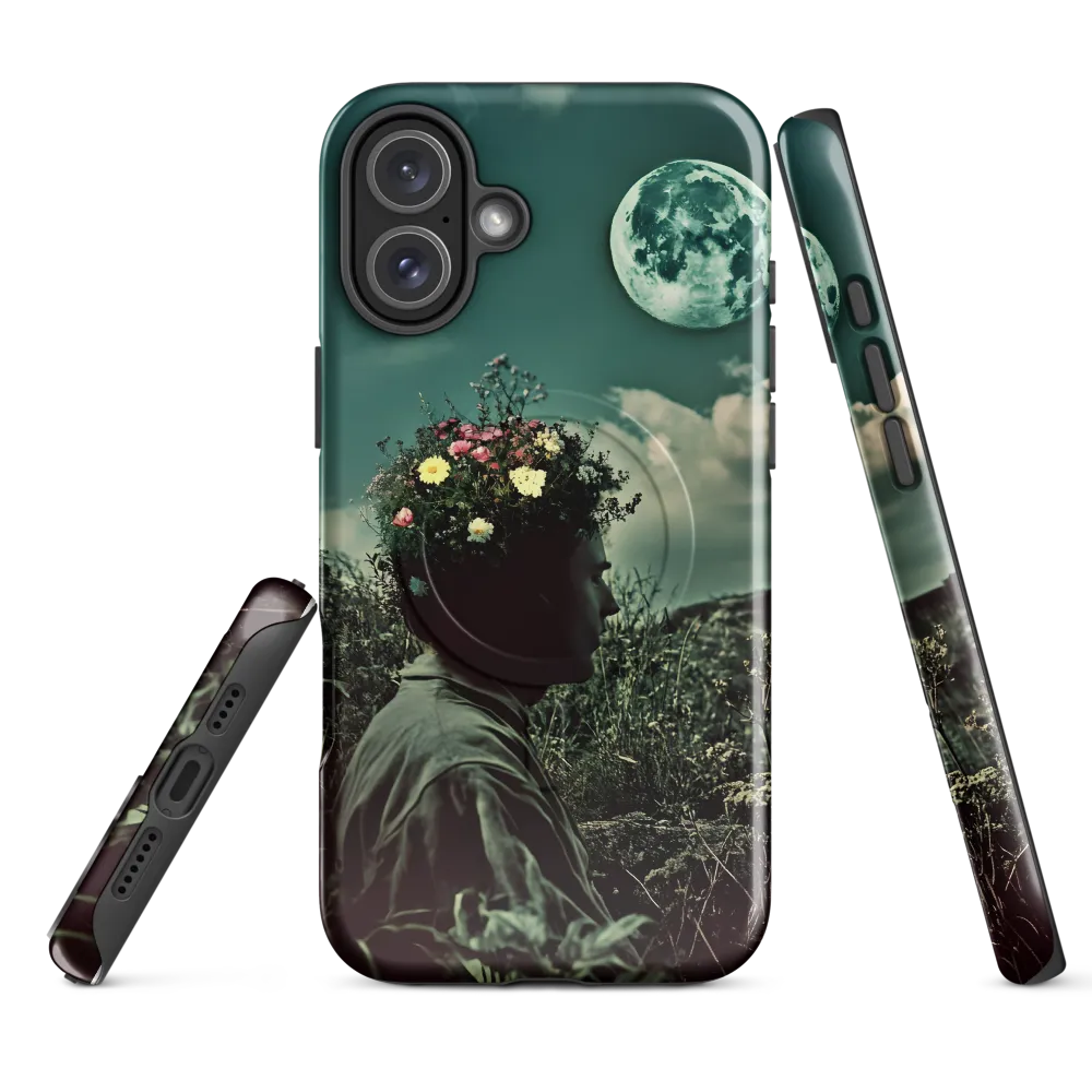 Moonlit Blossom | Phone Case |  16 Plus | MagSafe® Tough Case | Glossy