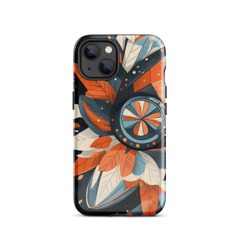 Floral Symphony in Orange and Teal