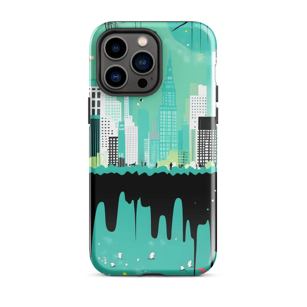 Urban Symphony: A Teal Tale | Phone Case |  14 Pro Max | Tough Case | Glossy