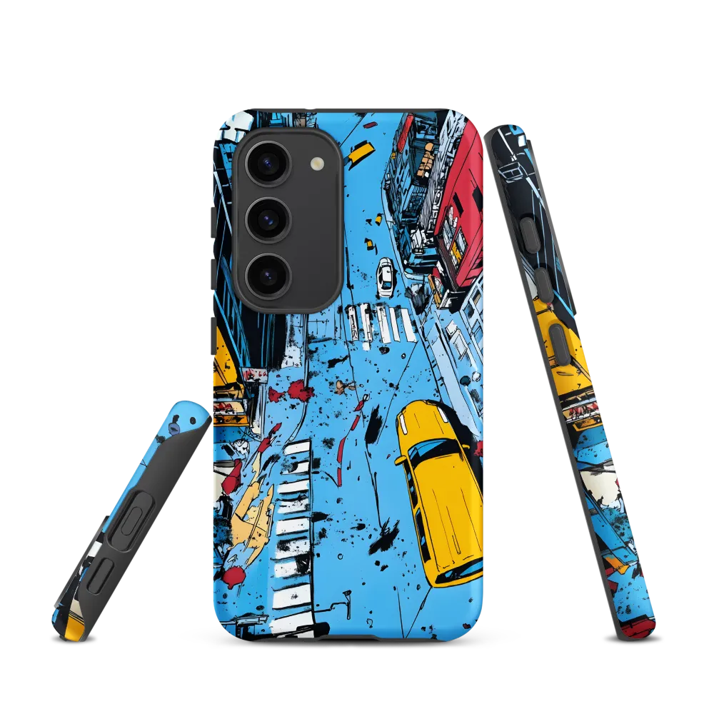 Urban Chaos: Aerial View of City Life | Phone Case |  S23 | Tough Case | Matte
