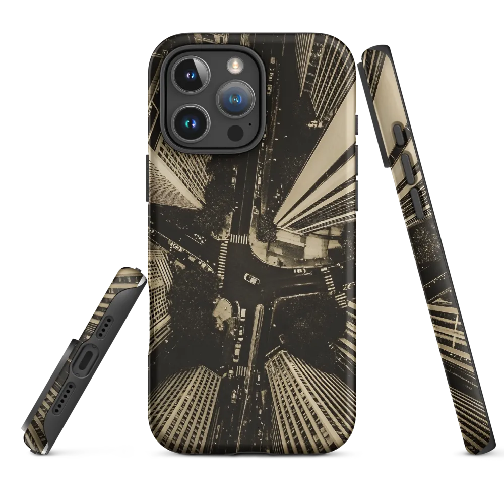 Urban Symphony: Aerial Perspective of City Life | Phone Case |  16 Pro Max | Tough Case | Matte