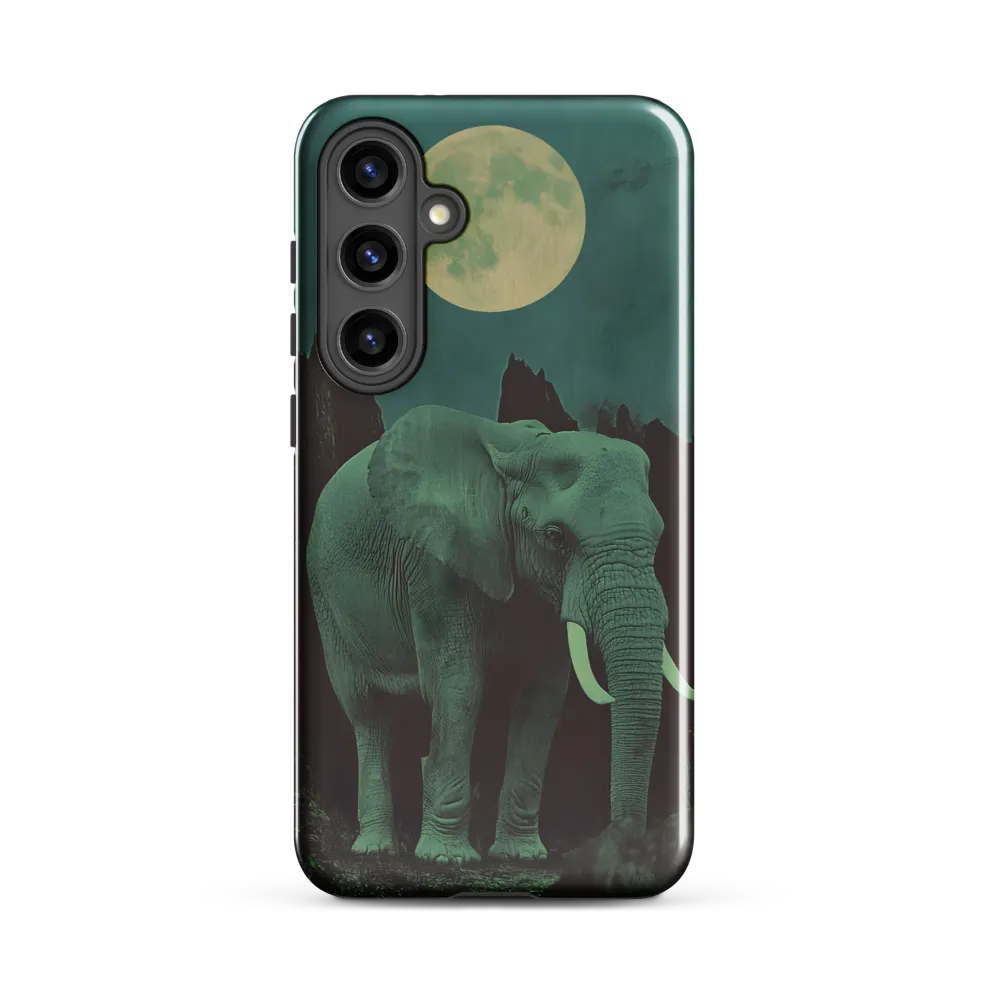 Ethereal Presence: Elephant Under a Full Moon