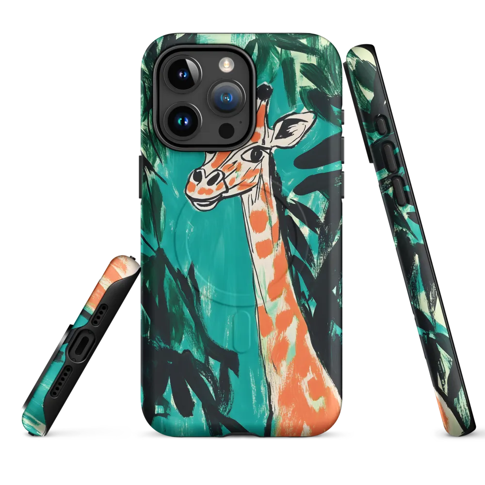 Curious Giraffe in Lush Greenery | Phone Case |  15 Pro Max | MagSafe® Tough Case | Matte