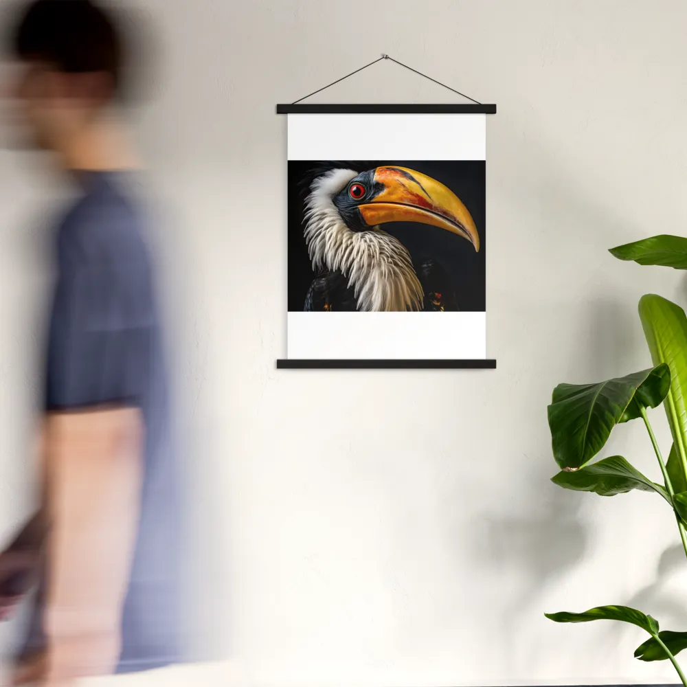 Majestic Hornbill Portrait | Poster With Black Wood Hanger | 18″×24″