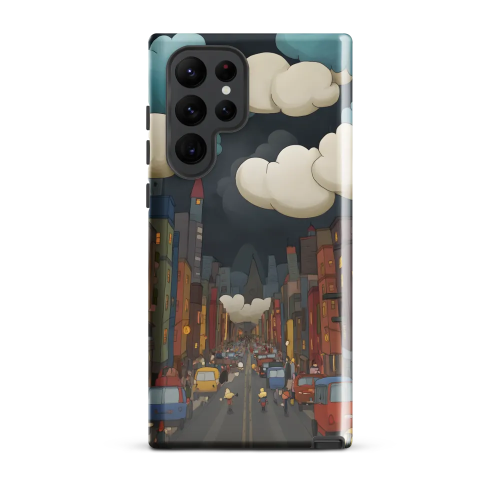 Urban Symphony: A City Awakens at Dusk | Phone Case |  S22 Ultra | Tough Case | Glossy