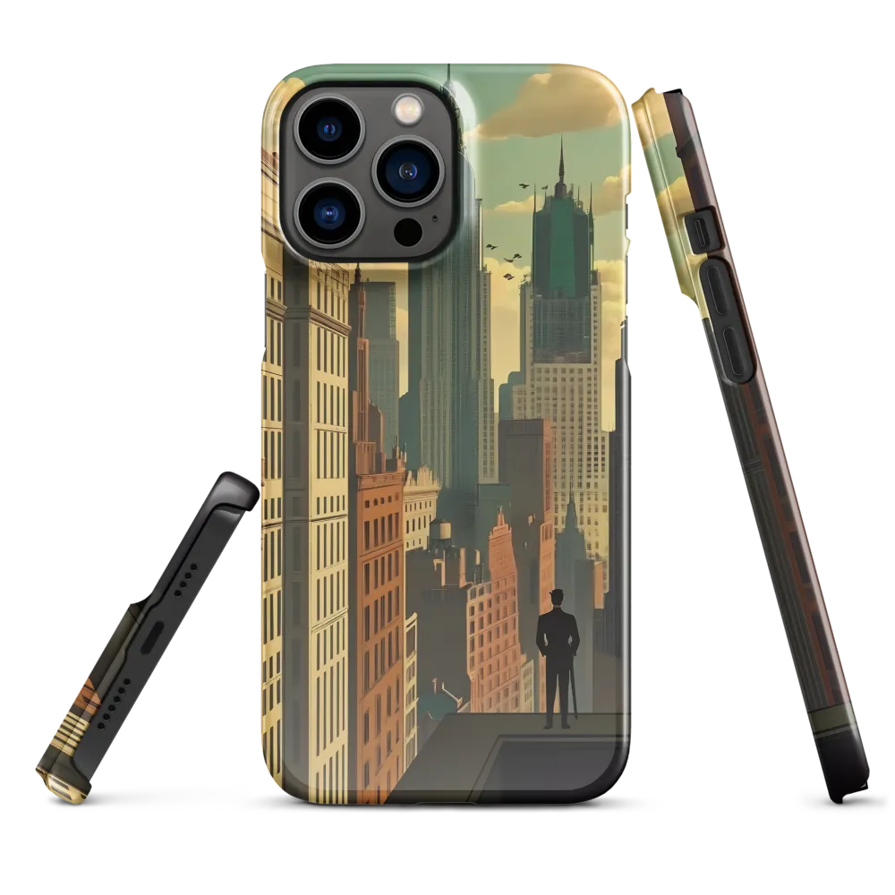 Urban Dreams: A Silhouette in Art Deco Cityscape
