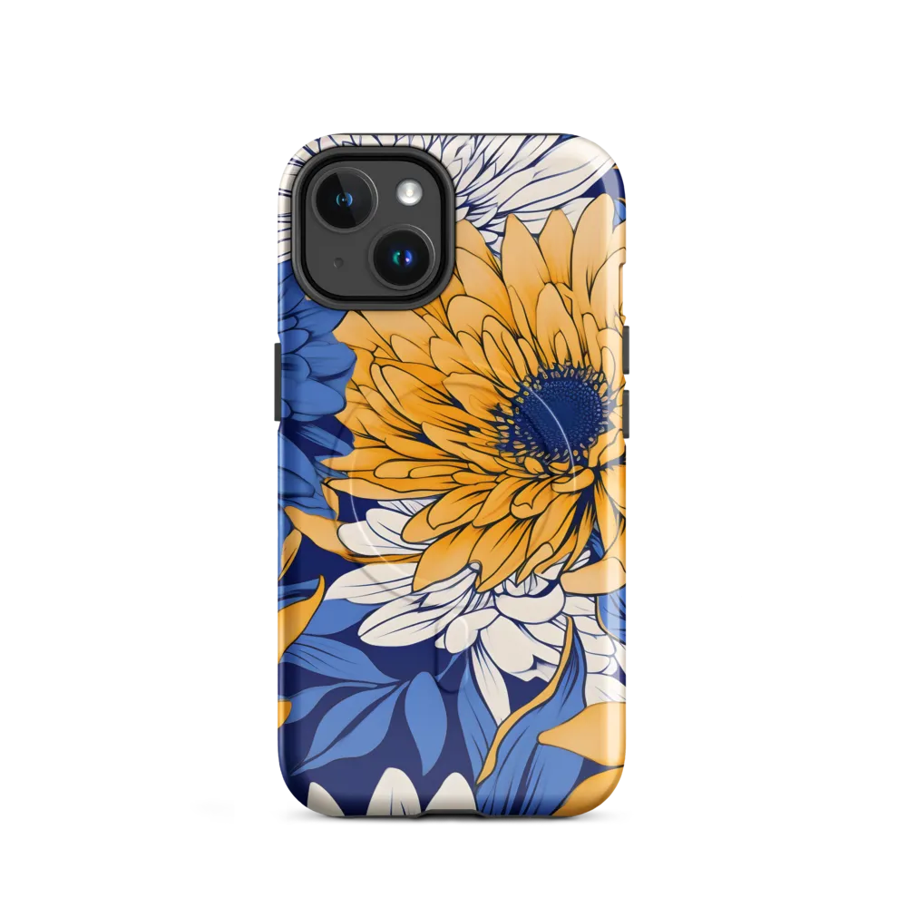 Floral Harmony in Blue and Yellow