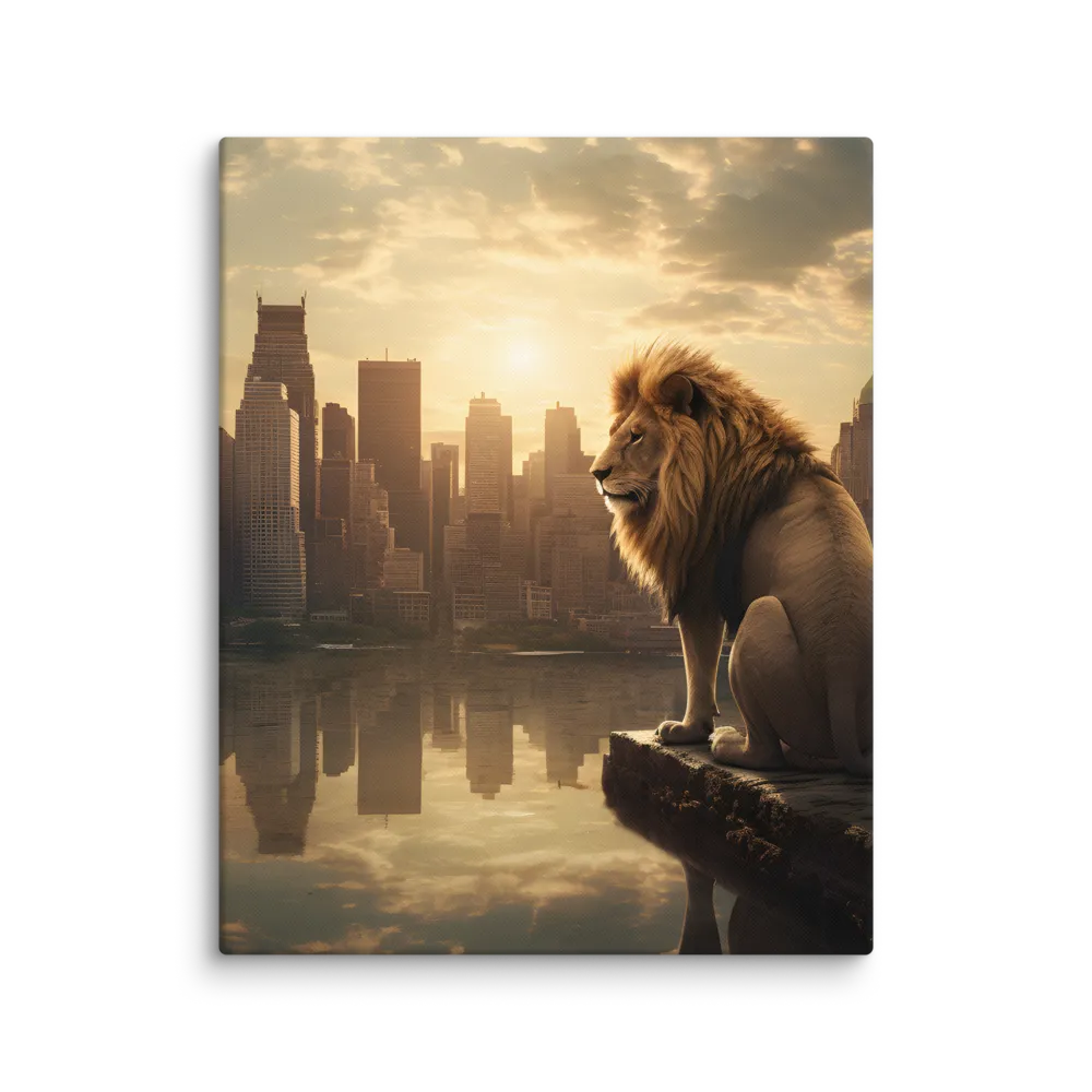 The Lion's Gaze Over the Urban Symphony