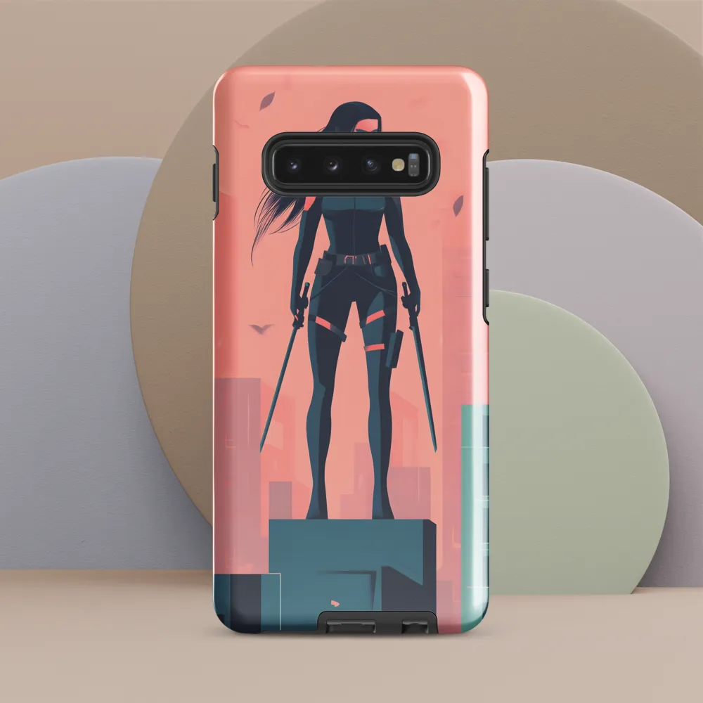 Urban Sentinel: A Warrior's Stand | Phone Case |  S10 Plus | Tough Case | Glossy