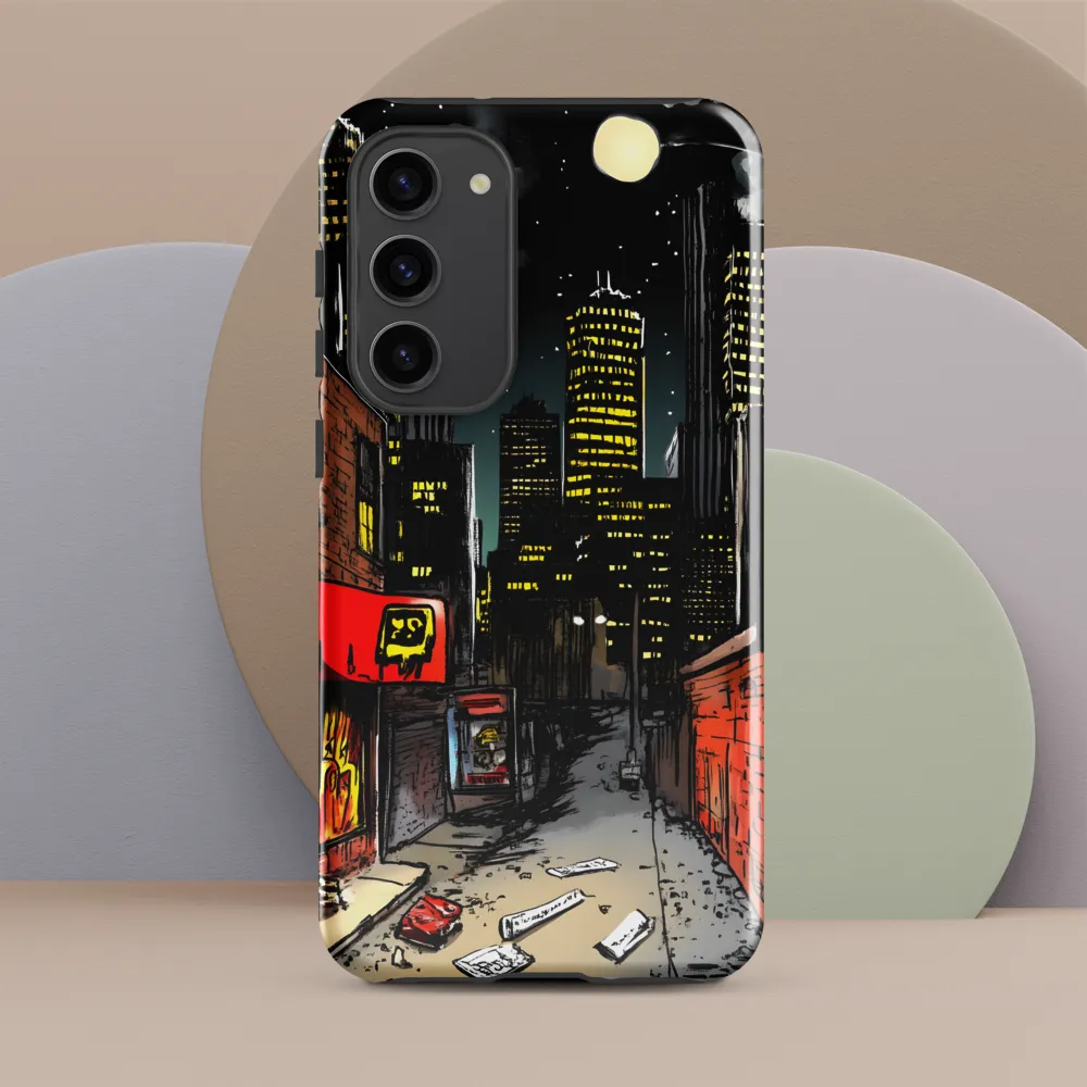 Nocturnal Cityscape: The Hidden Alley | Phone Case |  S23 Plus | Tough Case | Glossy