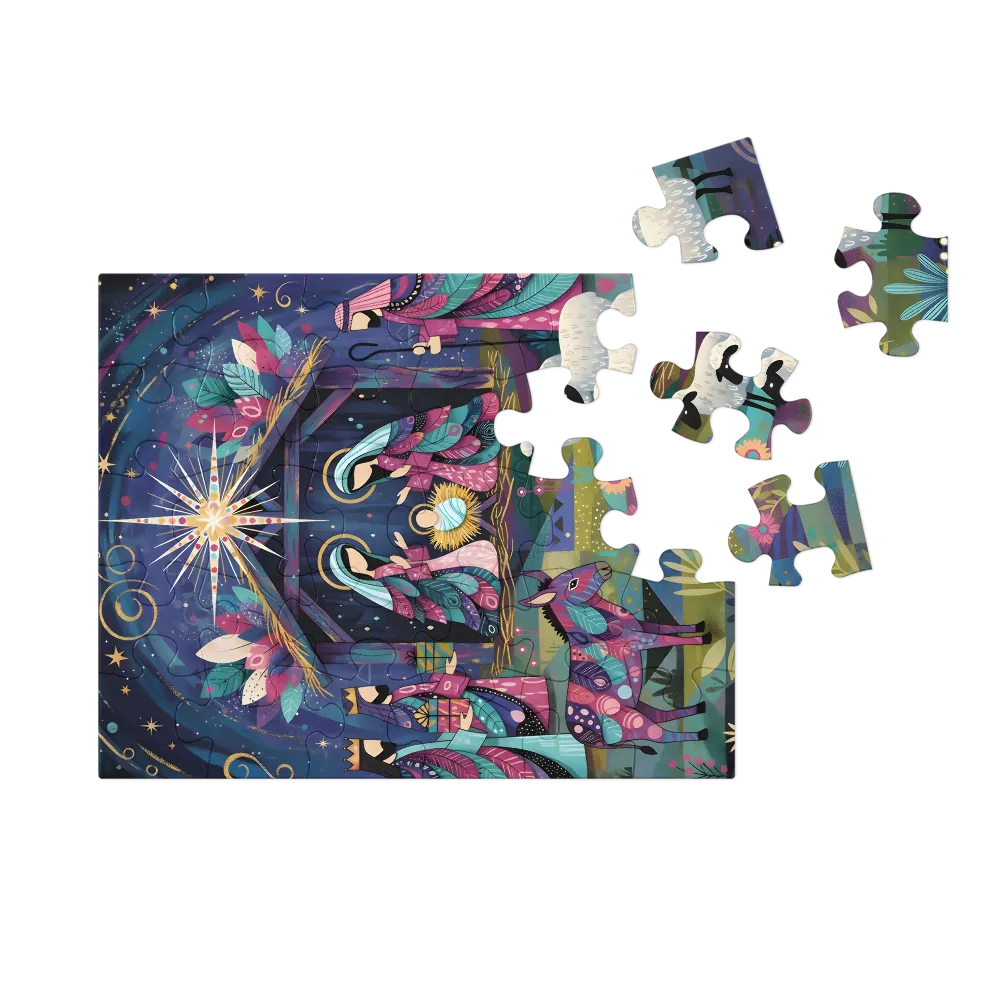 Starry Nativity 
 Jigsaw Puzzle in Tin Box