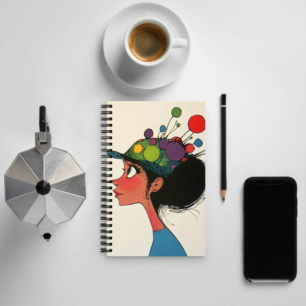 Playful Colors: The Party Hat Girl | Spiral Notebook