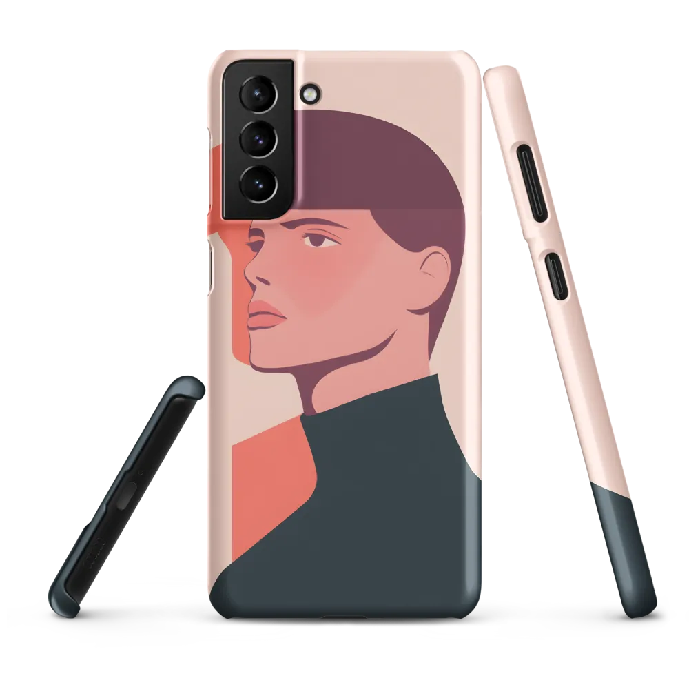 Contemplative Portrait in Minimalism | Phone Case |  S21 Plus | Snap Case | Matte