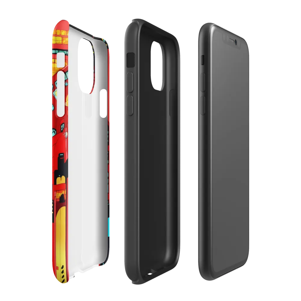 Neon Dreams: A Cyberpunk Cityscape | Phone Case |  11 | Tough Case | Matte