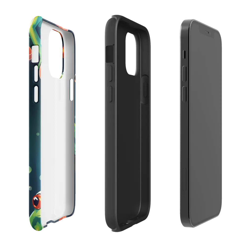 Playful Frogs in a Lush Pond | Phone Case |  12 Pro | Tough Case | Glossy