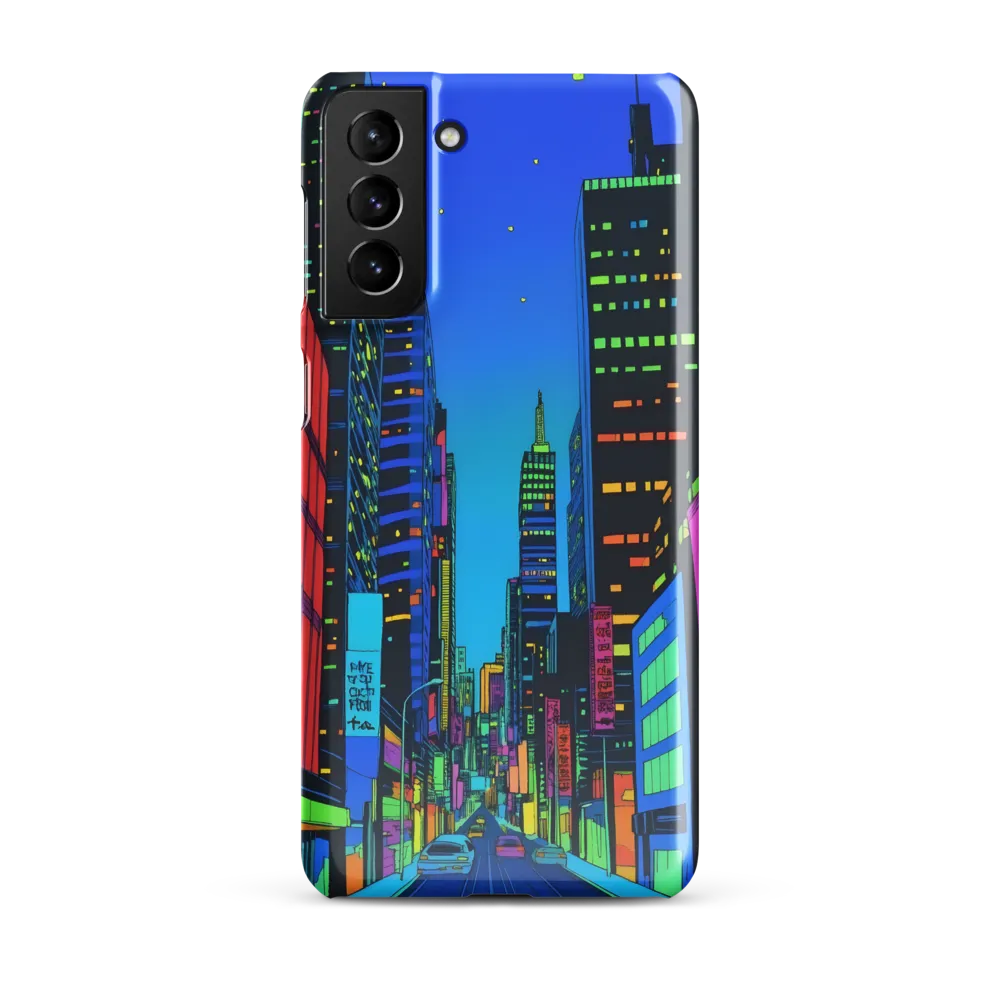 Neon Dreamscape: A Futuristic City at Dusk | Phone Case |  S21 Plus | Snap Case | Glossy