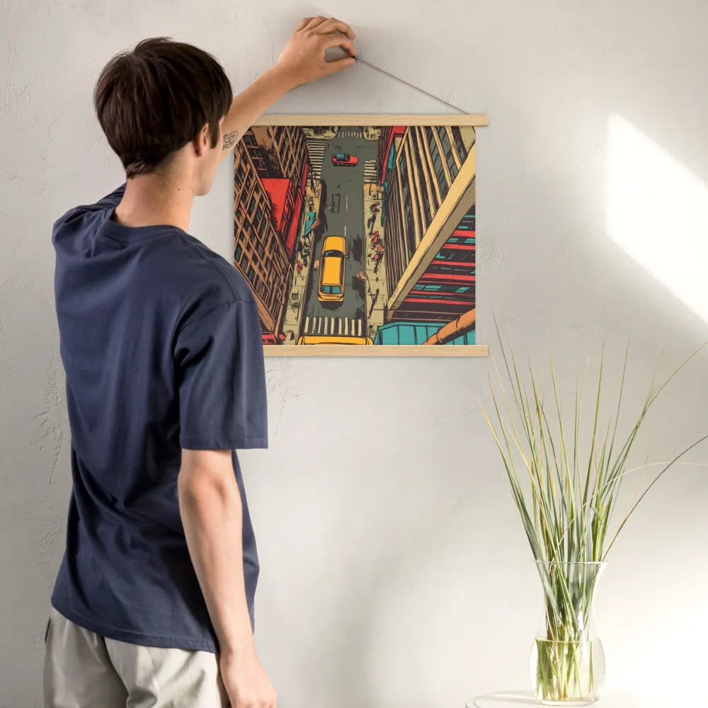 Urban Symphony | Poster With Oak Wood Hanger | 18″×18″