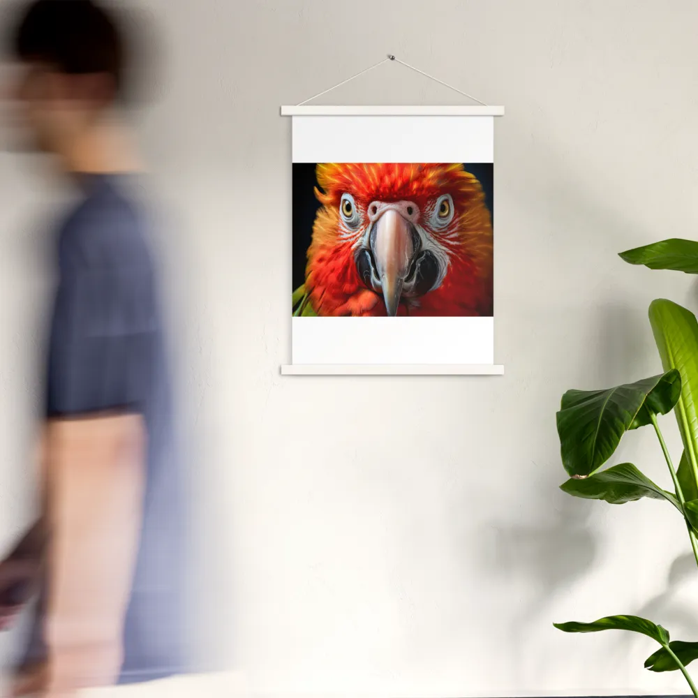 The Fiery Gaze of the Parrot | Poster With White Wood Hanger | 18″×24″
