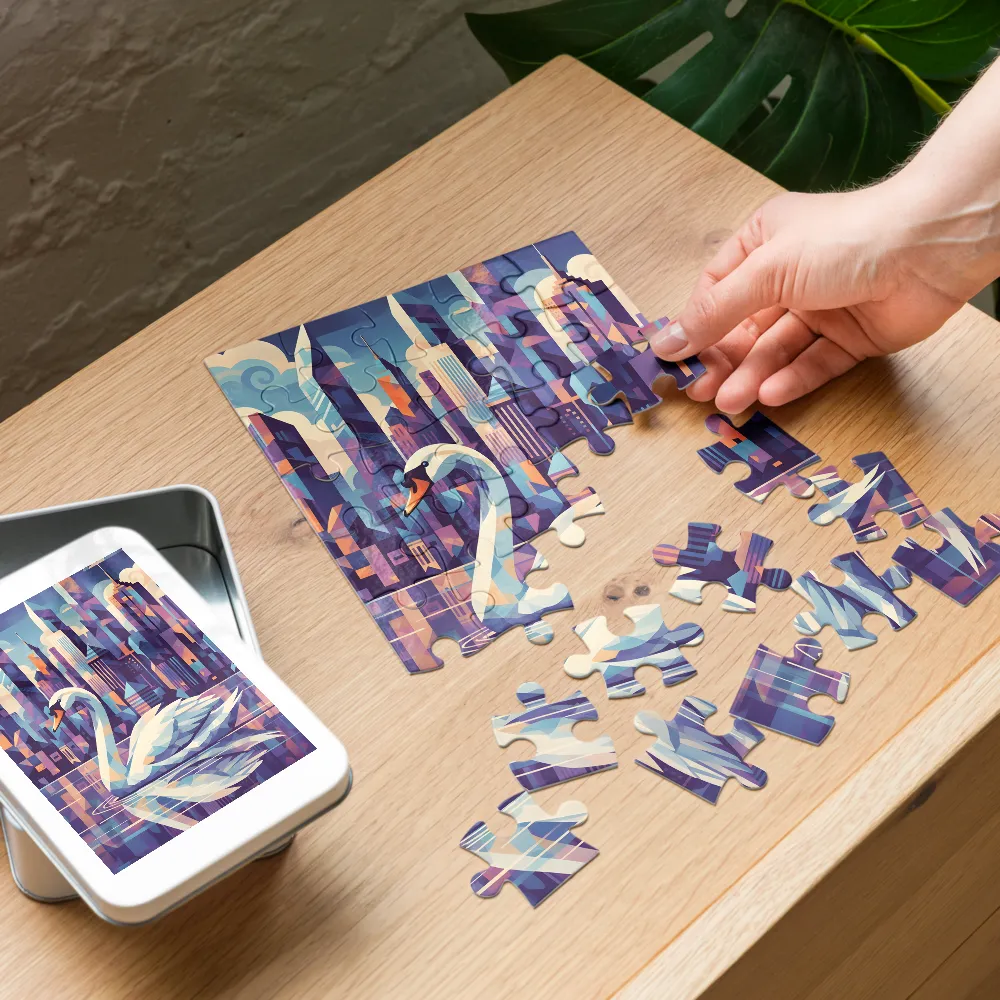 Metropolitan Swan 
 Jigsaw Puzzle in Tin Box