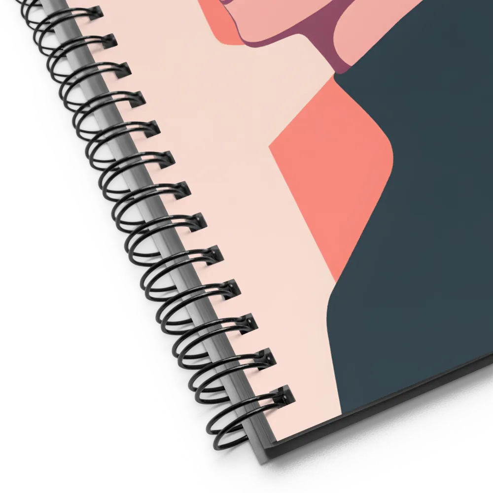 Contemplative Portrait in Minimalism | Spiral Notebook