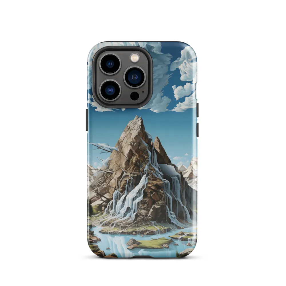 Majestic Cascade: A Mountain Masterpiece | Phone Case |  13 Pro | Tough Case | Glossy