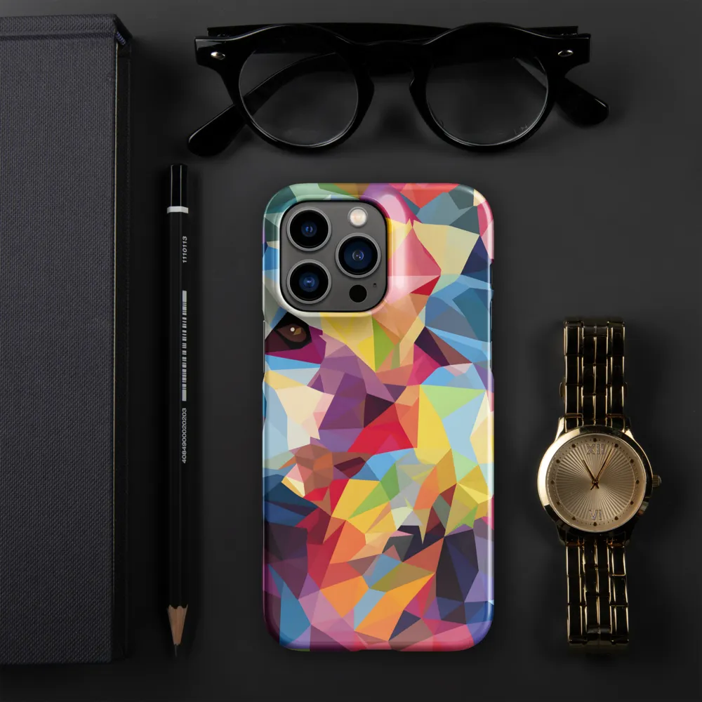Playful Geometry: The Bear's Face | Phone Case |  14 Pro Max | Snap Case | Glossy