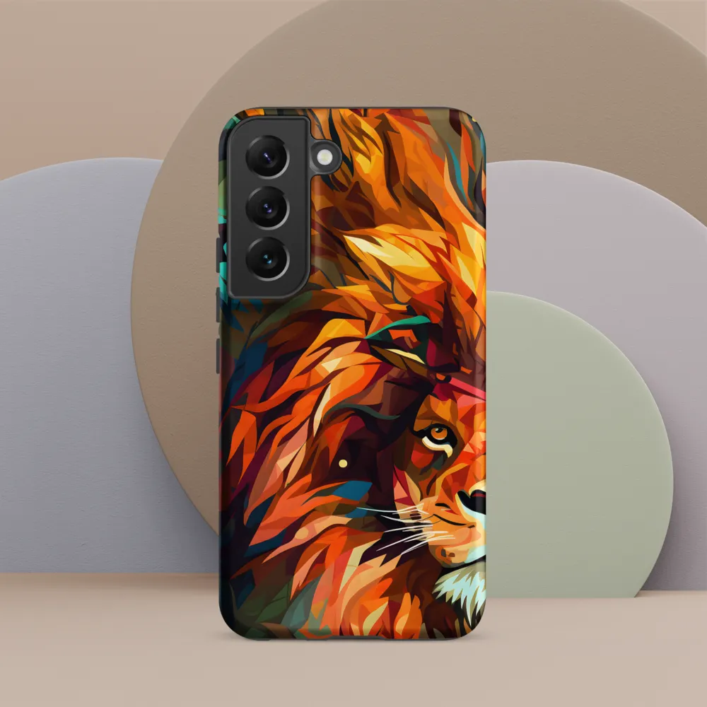 Majestic Gaze: The Polygonal Lion