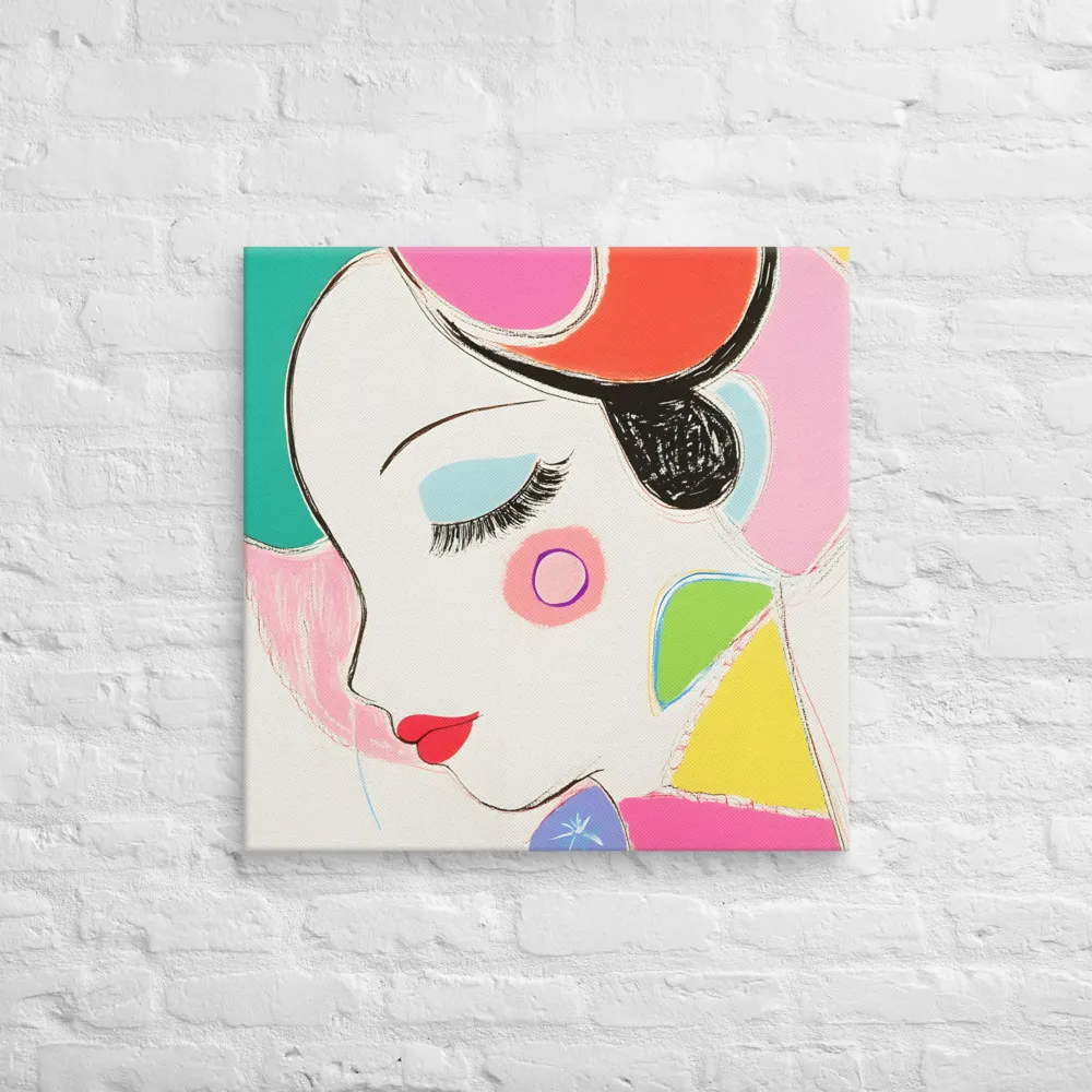 Whimsical Portrait in Colorful Abstraction | Canvas | 26″×26″