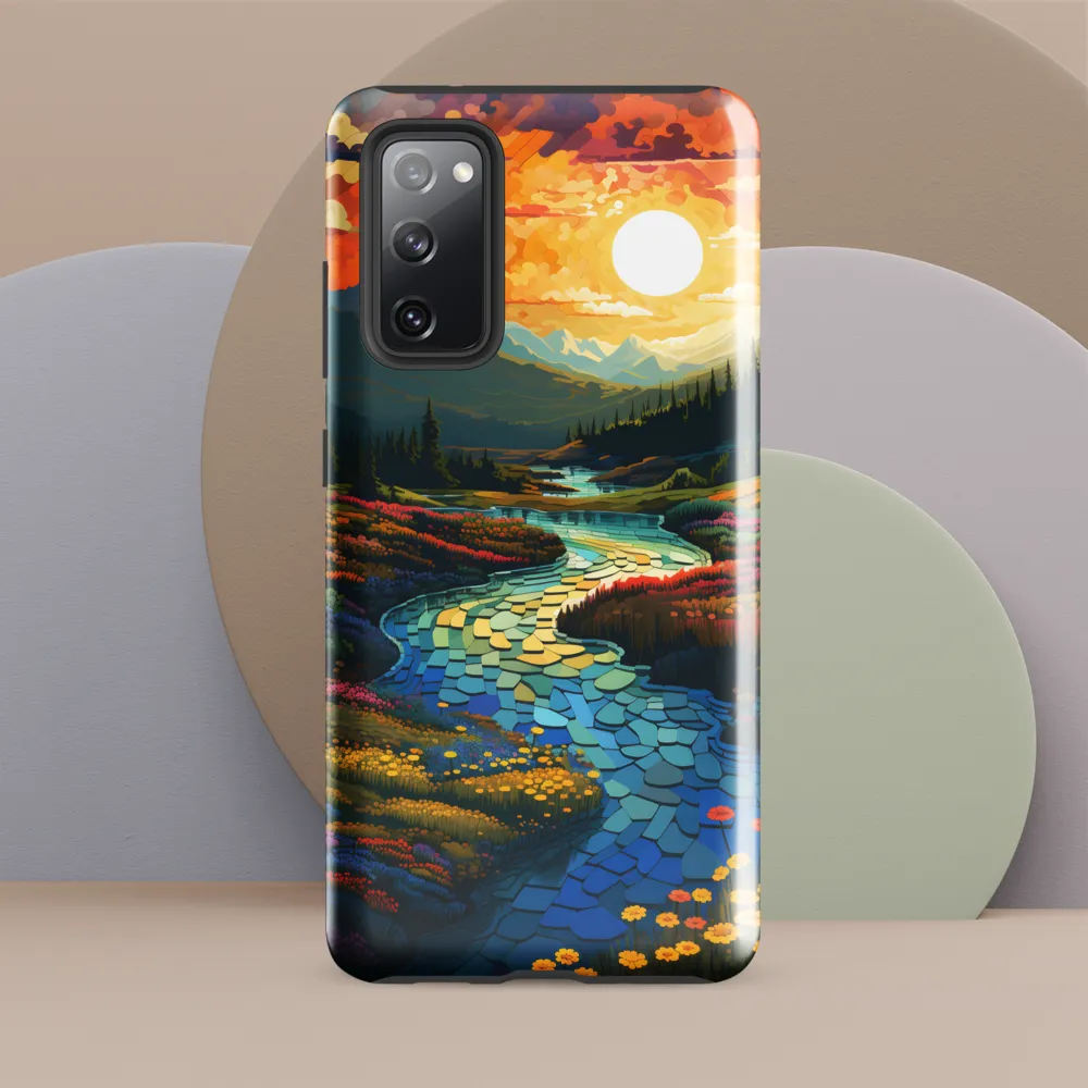 Serenity in Sunset: A Winding River's Embrace | Phone Case |  S20 FE | Tough Case | Glossy