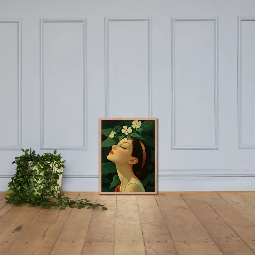Serenity in Bloom | Poster with Red oak Frame | 18″×24″