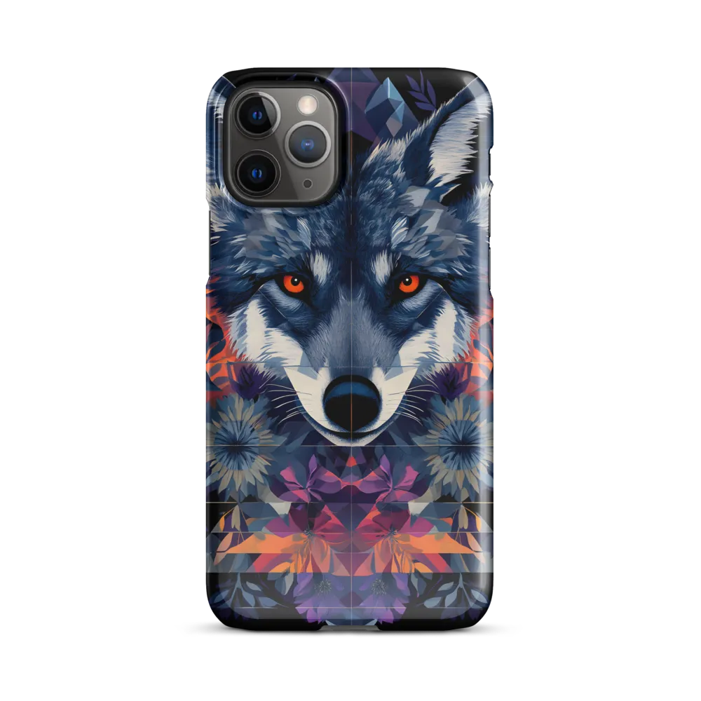 Mystical Wolf Amidst Floral Geometry