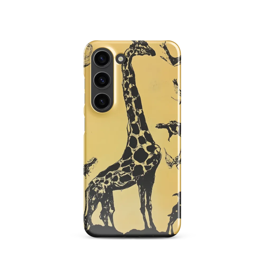 Whimsical Harmony of Giraffe and Birds