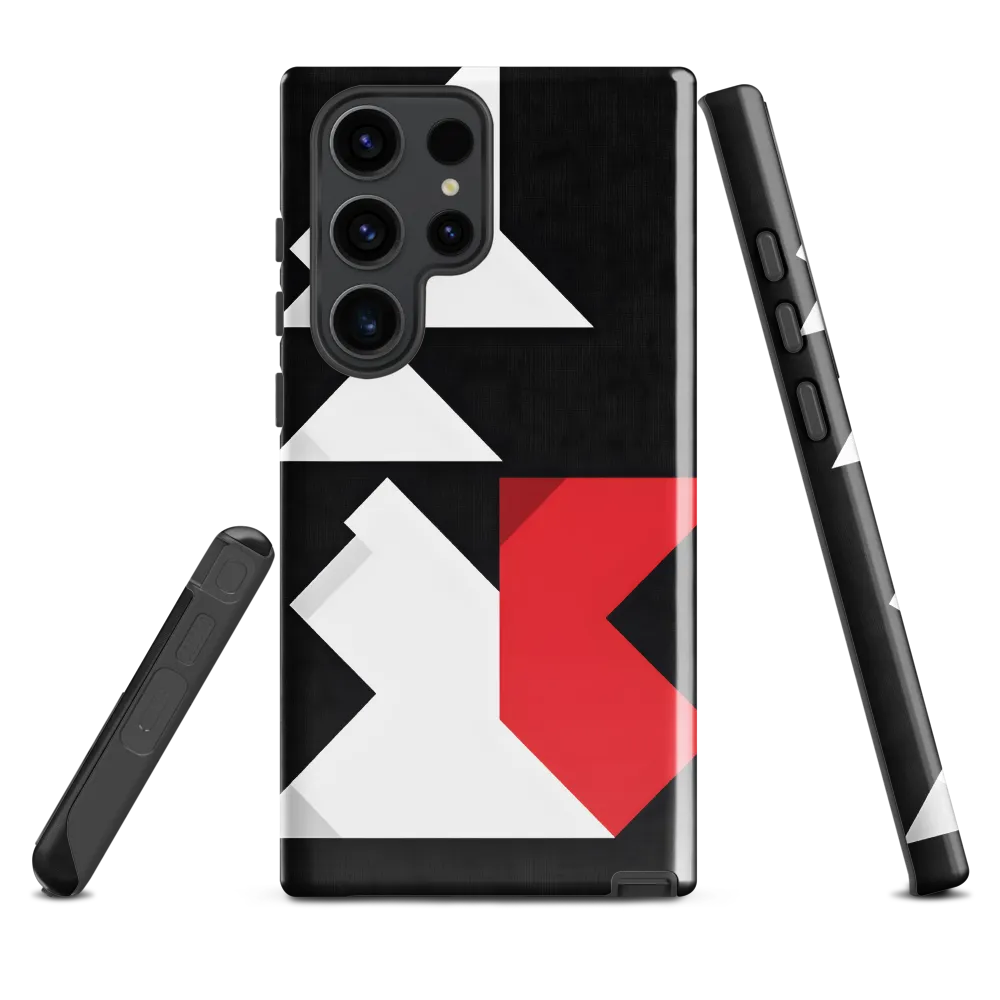 Geometric Symphony in Contrast | Phone Case |  S23 Ultra | Tough Case | Glossy