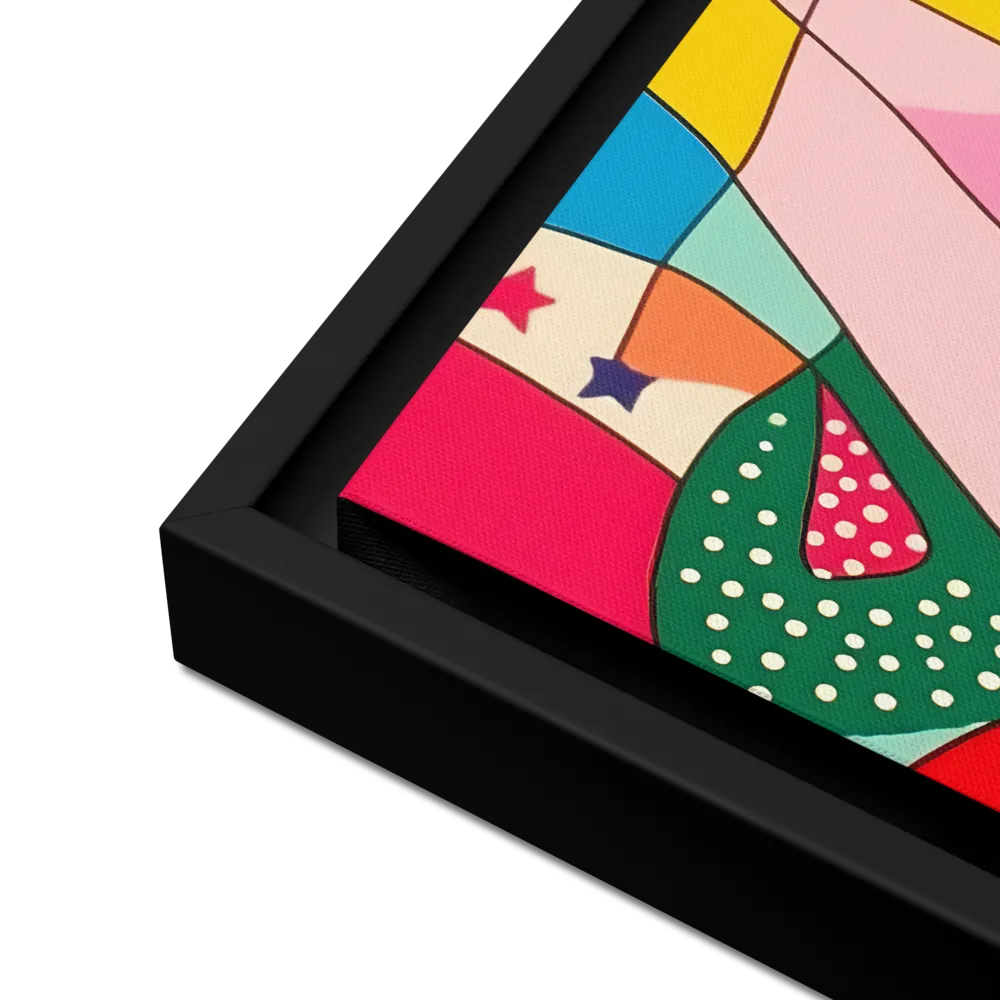 Playful Geometry in Color | Canvas with Black Frame | 12″×16″